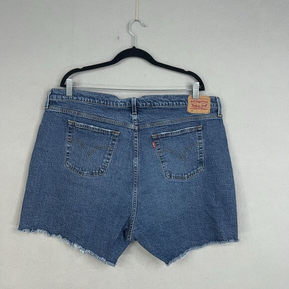 Levis Shorts Womens 20W Blue Denim Cutoff 501 High Rise Button Fly Cowgirl 90s - Picture 7 of 14
